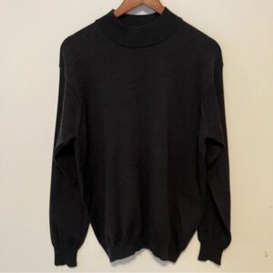 Canali Mens Mock Neck Sweater Charcoal Gray Made in Italy Size 50/M Merino Wool
